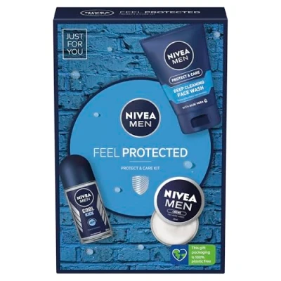 Image of Nivea Men FEEL PROCTECTED Gift 3PC Set (Face Wash 100ml, Roll On 50ml, Creme30ml)