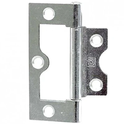 Image of Merriway BH03827 (2 Pcs) Bright Zinc Plated Flush Door Cupboard Hinge, 63 mm (2.1/2 inch) Pack of 2 Pieces