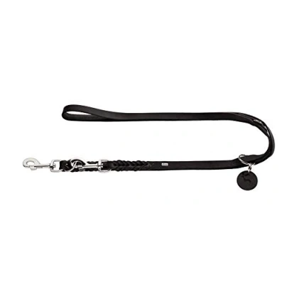 Image of HUNTER Training leash Solid Education, 13/250 Soft genuine cow leather, black