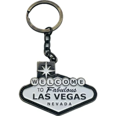 Image of Welcome to Fabulous Las Vegas Sign Keychain, Classic Design with Brass, S