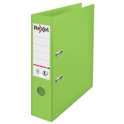 Image of Rexel Choices, A4 Lever Arch File, 75 mm Spine, 500 Sheet Capacity, Plastic Cover, File Folder, 2115505, Light Green