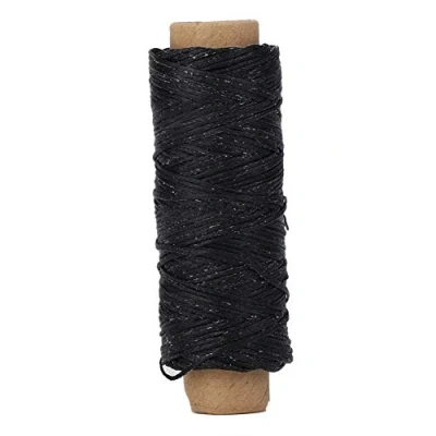 Image of TOPINCN Flat Waxed Sewing Thread, 150D/16 50M Leather Craft Shoes Repair Hand Stitching String for and Machine DIY Craft(Black)
