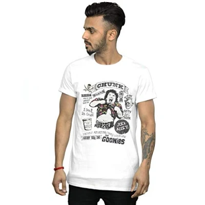 Image of Absolute Cult The Goonies Men&#039;s Chunk Jerk Alert T Shirt White Large