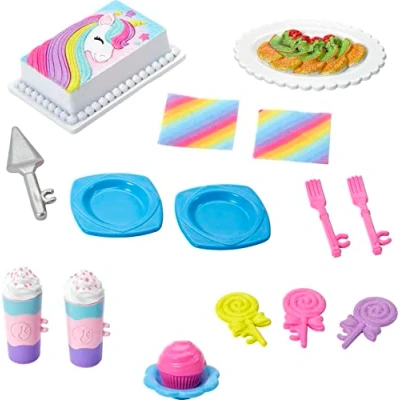 Image of Barbie 15 Piece Doll and House Accessory Set with Cake Plates