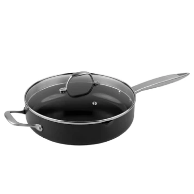 Image of Zyliss Non Stick Ultimate Pro Ceramic Saute Pan with Lid 28cm, Long Lasting Recycled Aluminium, Induction Hob Suitable, Oven Safe, PFAS Free, 10 Year Guarantee