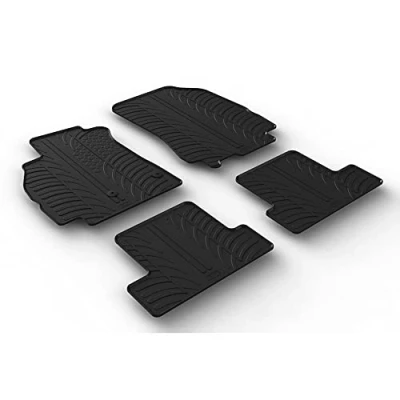 Image of GLEDRING Set of rubber mats compatible with Renault Megane III HB 5 door 2008 2015 (T profile 4 pieces)