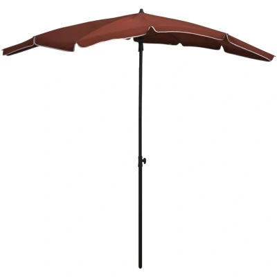 Image of vidaXL Garden Parasol with Pole 200x130 cm Terracotta