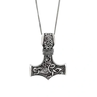 Image of 81stgeneration Unisex 925 Sterling Silver Thor’s Hammer Mjolnir Pendant Necklace, 18&quot;