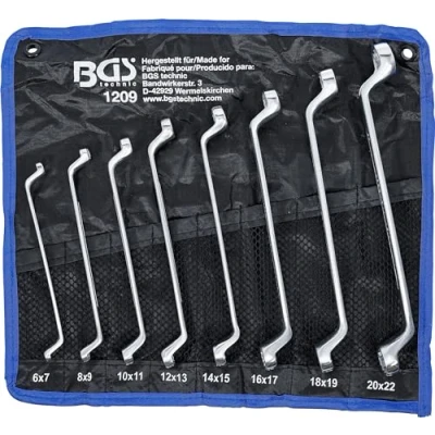 Image of BGS 1212 Double Ring Spanner Set offset 6 x 7 20 22 mm 8 pcs.