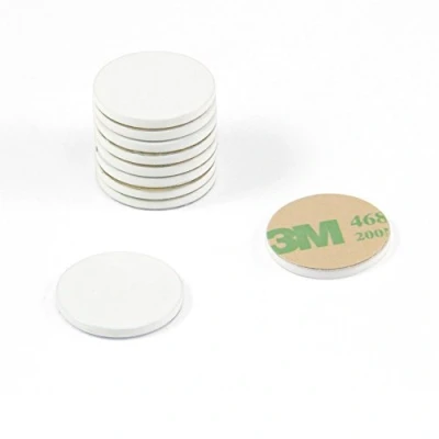 Image of White Painted Mild Steel Disc with 3M Self Adhesive for Arts, Crafts, Model Making, DIY and Hobbies 20mm dia x 2mm thick Pack of 100