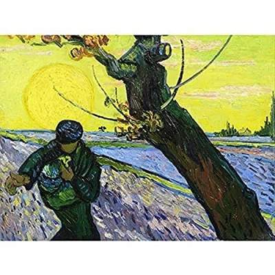 Image of Vincent Van Gogh The Sower Art Print Canvas Premium Wall Decor Poster Mural