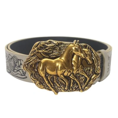Image of Miaelle Girls Punk Waist Belt For Banquet Idol Costume Embossed Body Jewelry Party/Club Jeans Pants Kids Cowboy With Horse Buckle