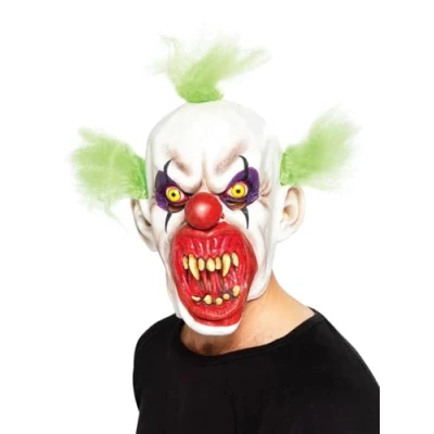 Image of Smiffys Sinister Clown Mask, White Overhead, Latex, Halloween Fancy Dress Accessory, Up Masks