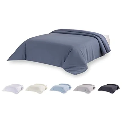 Image of Todocama Extra Soft Microfibre Duvet Cover, Grey Blue, 80/90 cm, 150 x 220 cm.