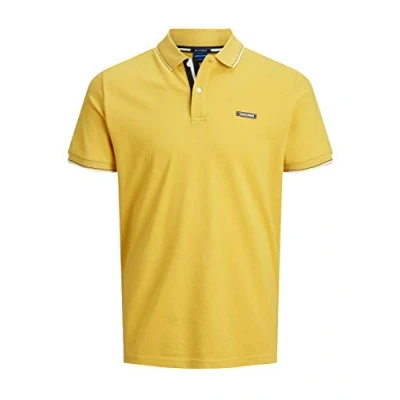 Image of JACK &amp; JONES Polo Shirts Smart Casual Short Sleeve Logo Printed T Tee Tops