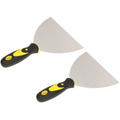 Image of KOTARBAU® Set of 2 stainless steel painter&#039;s spatulas, 150 mm, plaster spatula, universal scratch for removal, palette knife with rubber handle