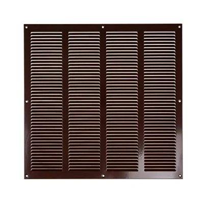 Image of 16&#039;&#039; x Inch / 400 mm Brown Steel Vent Cover Metal Square Soffit Grille Louvered Air Return for Ceiling and Sidewall Built in Protection Screen Mesh HVAC Ventilation