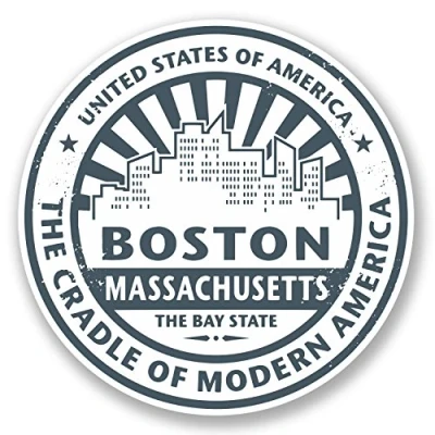 Image of 2 x 10cm Boston Massachusetts Vinyl Sticker Luggage Travel Tag Suitcase #5733 (10cm 10cm)