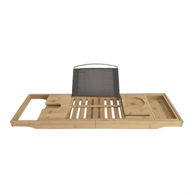 Image of InGenious All Natural Bamboo Bath Caddy Expandable Portable Relaxation Station