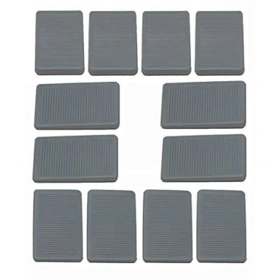Image of 12 x fiXte Furniture Wedges Levellers Levelling Shims Soft Rubber Flexible Stackable in Grey