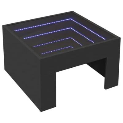 Image of vidaXL Coffee Table with Infinity LED Black 70x50x30 cm