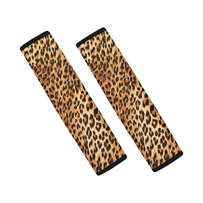 Image of POLERO 2 Packs Soft Comfort Car Seat Belt Pads Cover, Universal Shoulder Strap Covers for Adults, Cushions Leopard Print Accessories