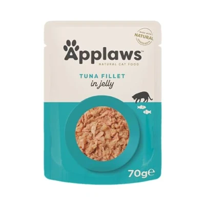 Image of Applaws Natural Wet Cat Food Tuna in Jelly Pouch for Adults Cats 16x 70g Pouches