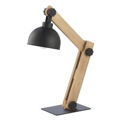 Image of Oslo Desk Task Lamp Pine, Black 1xE27