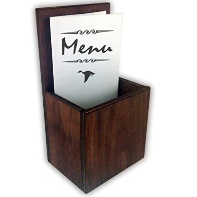 Image of Wooden Takeaway Menu Holder by Chabrias Ltd