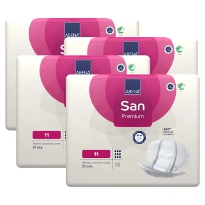 Image of ABENA San Premium Size 11 Incontinence Pad, 3400ml Absorbency, Case of 4 Packs, White