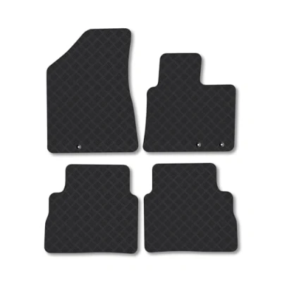 Image of Rubber Car Mats Compatible with Kia Sorento (2010 2012) Tailored Fit Floor Set Accessory Black Custom 4 Pieces Clips Anti Slip Backing, Heavy Duty &amp; Waterproof