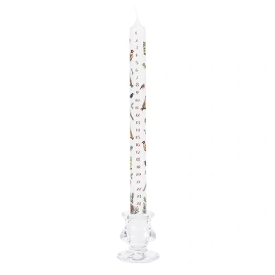 Image of Alison Gardiner Winter Birds Wax Christmas Advent Dinner Candle 12 Hours Burn Time 29.5 cm