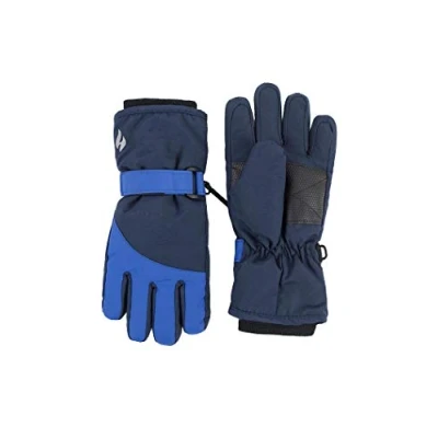 Image of Heat Holders Kids Boys Girls Waterproof Fleece Lined Winter Thermal Ski Gloves Blue / Navy Nylon One Size