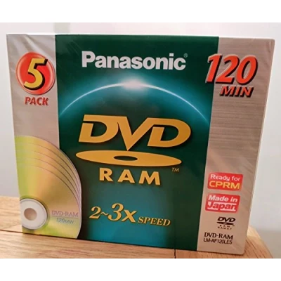 Image of Panasonic 5 x 4.7 GB DVD RAM 5pc(s) blank DVD+RW (4.7 GB, RAM, pc(s), 120 min)