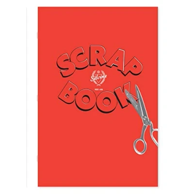 Image of Silvine A4+ Classic Scrapbook. 24 Pages of 120gsm Blue/Grey Sugar Paper (377 x 251mm) , Red
