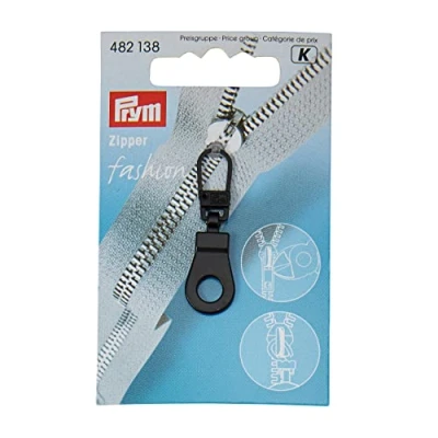 Image of Prym Zipper Ring, Metal, Black, 9.3 x 5.7 0.5 cm