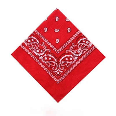 Image of [UK SELLER] Men&#039;s/Women&#039;s Bandana Head Scarf Neck Scarves Paisley 100% COTTON (red)