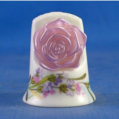 Image of Birchcroft Porcelain China Collectable Thimble Cameo Violet Rose