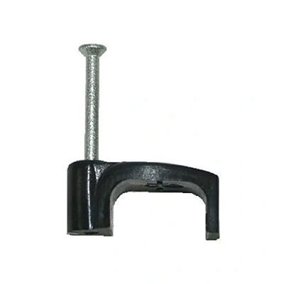 Image of Unifix V44186 4mm (13X6) Black Flat Twin and Earth Cable Clip (Box of 100), Set 100 Pieces