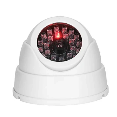 Image of Dioche Dummy Fake Security CCTV Dome Camera, Simulated Surveillance Camera with 30pcs Flashing Red IR LED Light, Wireless Indoor/Outdoor