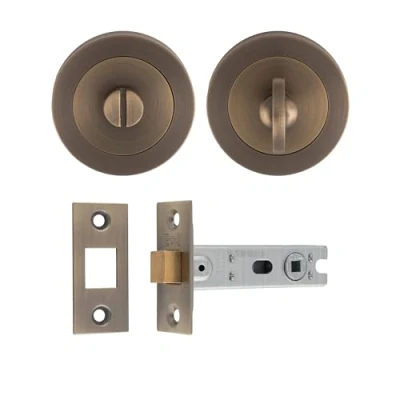 Image of Carlisle Brass UDP/BATH30/AB Ultimate Door Privacy Pack in Antique Turn and Release