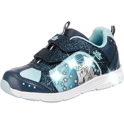 Image of Lico Girl&#039;s Unicorn V Blinky Sneaker, Navy Turquoise, 6.5 UK