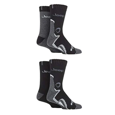 Image of Mens 4 Pair Jeep Performance Boot Socks Black 6 11