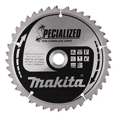 Image of Makita B 33663 Specialized Blade for Cordless Saws 190x20x40T