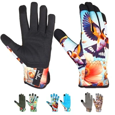 Image of HMH Gardening Gloves for Women Ladies Garden with Touchscreen Finger, Work Yard, Garden, Cleaning, Camping, Landscaping, Safety