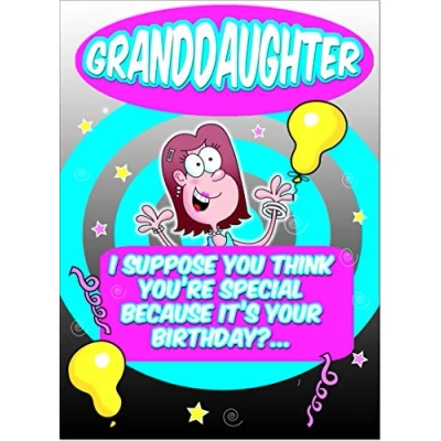 Image of doodlecards Funny Granddaughter Birthday Card Medium Size with Plain Envelope