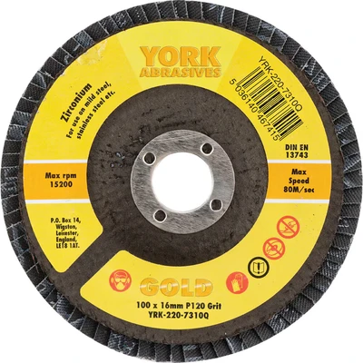 Image of 5x York 100x16mm F/Glass Zirc Flap Disc P120