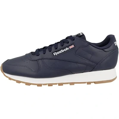 Image of Reebok Mens Classic Leather Sneakers, Vecnav Ftwwht Rbkg03, 12 UK