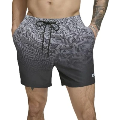 Image of DKNY Men&#039;s Lightweight Quick Dry Volley UPF 40+ Protection Swim Trunk, Black, XL