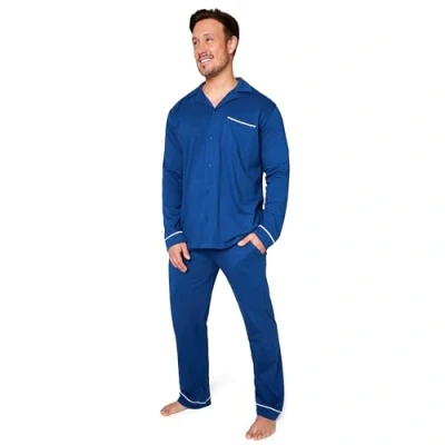Image of CityComfort Mens Pyjamas Set Classic Button Down Nightwear Long Sleeve &amp; Bottoms PJs Cosy Lounge Wear M 3XL Sleepwear Gifts for Him (Blue, M)